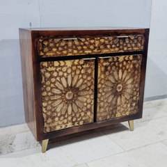 Kraft Bazaar Indian Hand Carved Solid Wood Cabinet D110