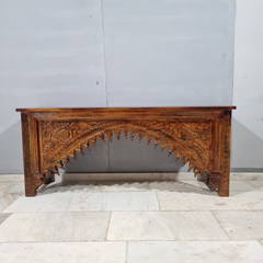 Hand Carved Solid Hard Wood Console Table Honey Brown 55