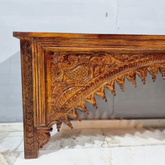 Hand Carved Solid Hard Wood Console Table Honey Brown 55