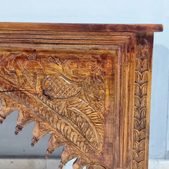 Hand Carved Solid Hard Wood Console Table Honey Brown 55