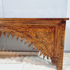 Hand Carved Solid Hard Wood Console Table Honey Brown 55