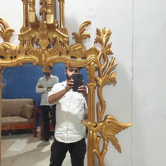 Indian Hand Carved Solid Wood Mirror Frame 26