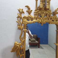 Indian Hand Carved Solid Wood Mirror Frame 26