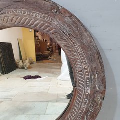 Indian Solid Wood Cart Wheel Mirror Frame 27