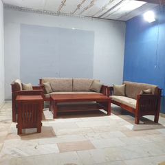 Hand Carved Solid Wood Daybed Sofa Set of 5 D21