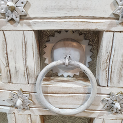 Vintage Hand Carved Mango Wood 2 Door Console Table 57