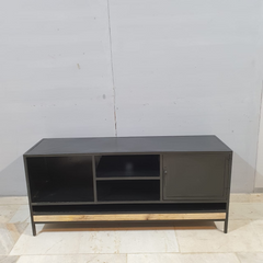 Metal Factory Industrial Indian Solid Wood Tv Media Cabinet 58