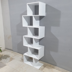 Boston Silver Contemporary Solid Wood Zig Zag Bookshelf Display Shelf B50