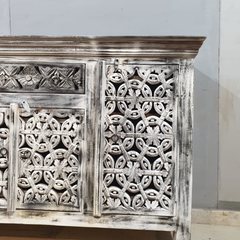 Indian Hand Carved Solid Mango Wood Sideboard C52