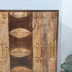 Indian Hand Carved Solid Wood Cabinet D112