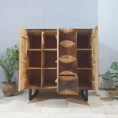 Indian Hand Carved Solid Wood Cabinet D112