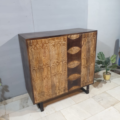 Indian Hand Carved Solid Wood Cabinet D112