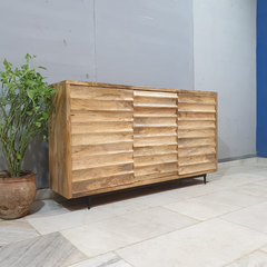 Indian Hand Carved Solid Mango Wood Sideboard C53