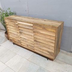 Indian Hand Carved Solid Mango Wood Sideboard C53