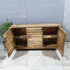 Indian Hand Carved Solid Mango Wood Sideboard C53