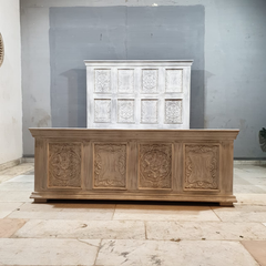 Hand Carved Indian Solid Wooden Storage Bed 180