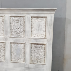 Hand Carved Indian Solid Wooden Storage Bed 180