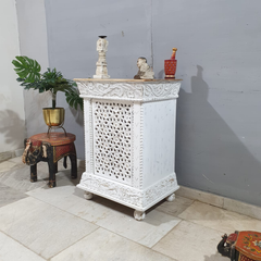 Indian Hand Carved Solid Wood Bedside Tables 99