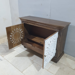 Indian Hand Carved Solid Mango Wood Sideboard C54