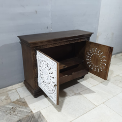 Indian Hand Carved Solid Mango Wood Sideboard C54