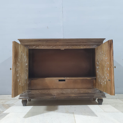 Indian Hand Carved Solid Mango Wood Sideboard C54