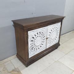 Indian Hand Carved Solid Mango Wood Sideboard C54