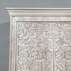 Indian Hand Carved Solid Wooden Cupboard Wardrobe D121