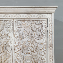 Indian Hand Carved Solid Wooden Cupboard Wardrobe D121