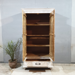 Indian Hand Carved Solid Wooden Cupboard Wardrobe D121