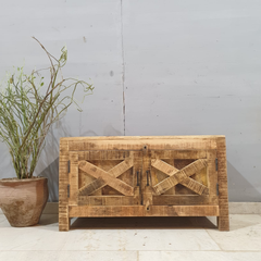 Indian Hand Carved Mango Wood TV Unit 60