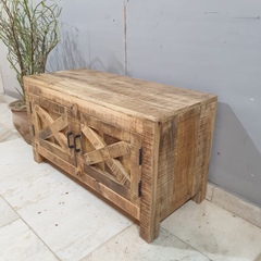 Indian Hand Carved Mango Wood TV Unit 60