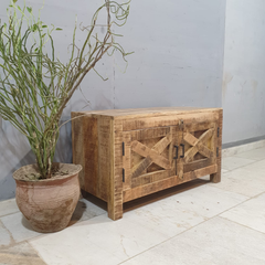 Indian Hand Carved Mango Wood TV Unit 60