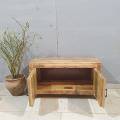 Indian Hand Carved Mango Wood TV Unit 60