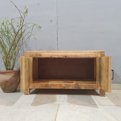 Indian Hand Carved Mango Wood TV Unit 60