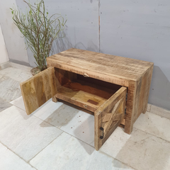 Indian Hand Carved Mango Wood TV Unit 60