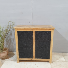 Indian Hand Carved Mango Wood Cabinet Vanity D113