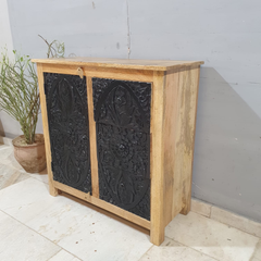 Indian Hand Carved Mango Wood Cabinet Vanity D113