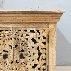 Indian Hand Carved Mango Wood Cabinet D114