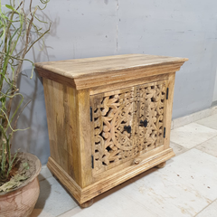 Indian Hand Carved Mango Wood Cabinet D114