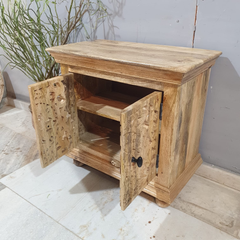 Indian Hand Carved Mango Wood Cabinet D114