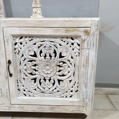 Indian Hand Carved Solid Mango Wood Sideboard C55