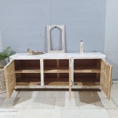 Indian Hand Carved Solid Mango Wood Sideboard C55