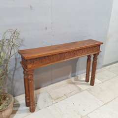 Indian Hand Carved Hall Console Table Brown 59