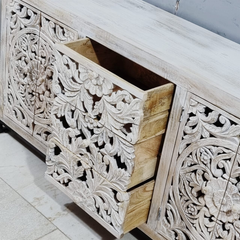 Indian Hand Carved Solid Wood Sideboard Buffet C56