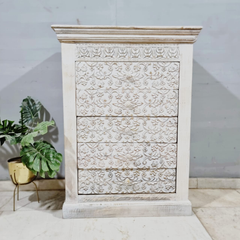 Hand Carved Solid Wood Chest Of Drawers D61