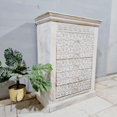 Hand Carved Solid Wood Chest Of Drawers D61