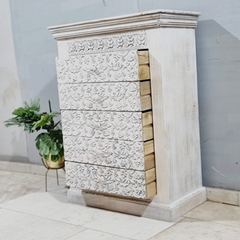 Hand Carved Solid Wood Chest Of Drawers D61