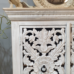 Indian Hand Carved Mango Wood Cabinet D115