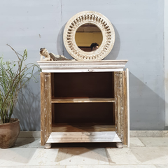 Indian Hand Carved Mango Wood Cabinet D115