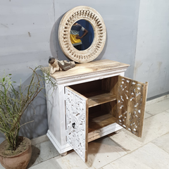 Indian Hand Carved Mango Wood Cabinet D115